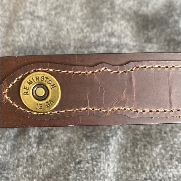 Remington Brown Leather Belts with Metal Buckles 38 - Picture 3 of 7